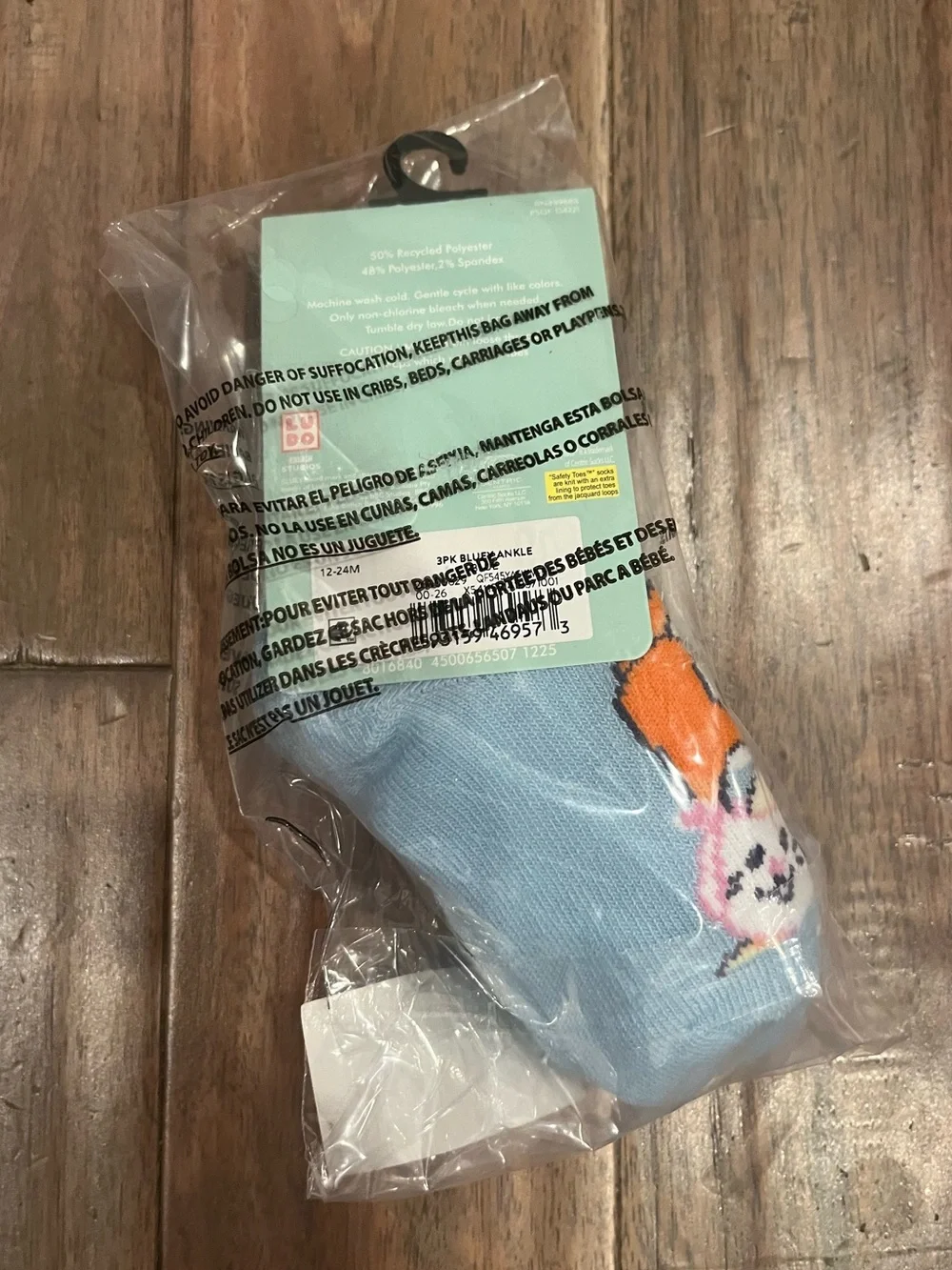Bluey Bingo Easter Baby Ankle Socks 3-Pack Size 12-24 Months NWT Bunny Egg